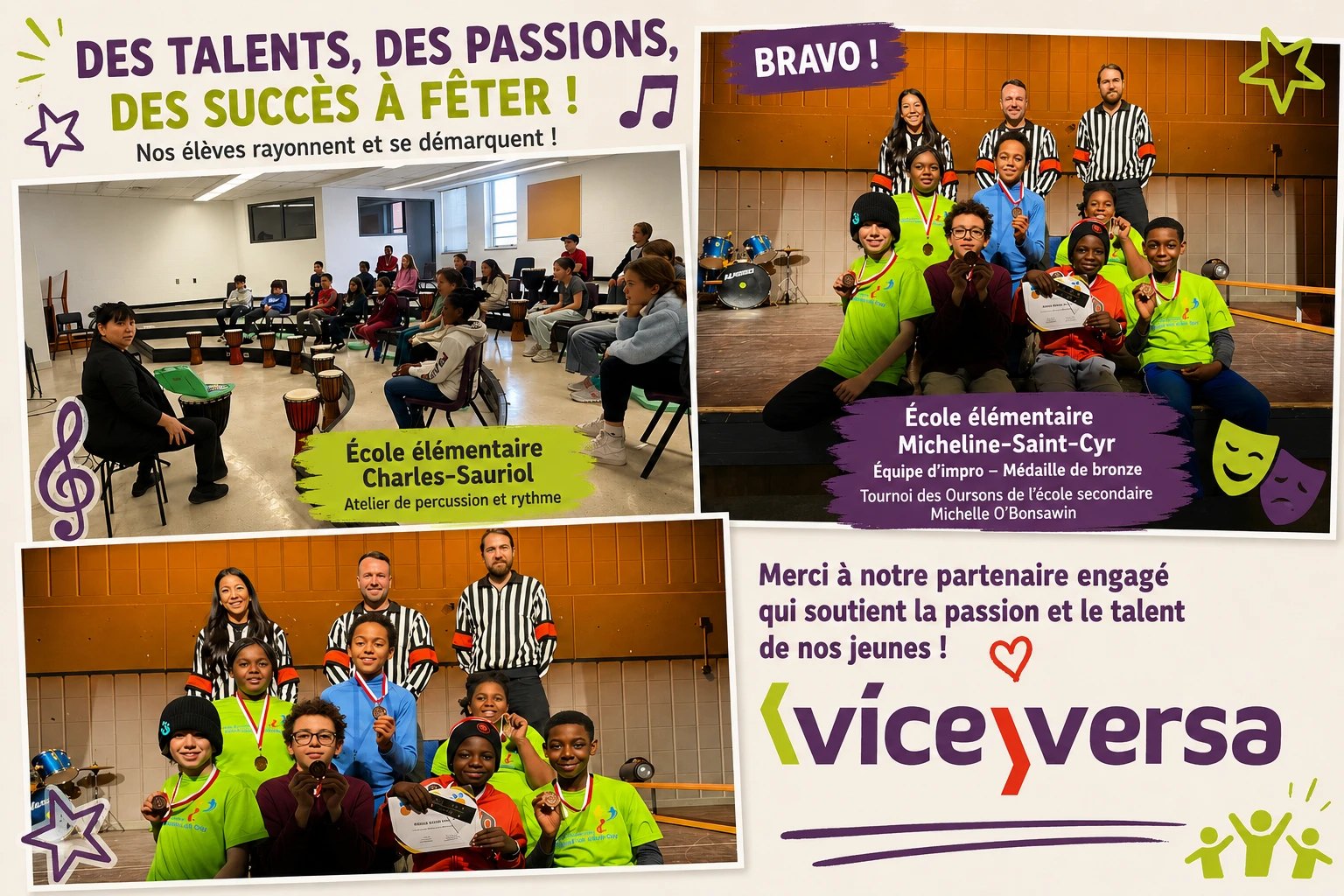 Des talents, des passions, des succès à fêter : mosaïque des écoles